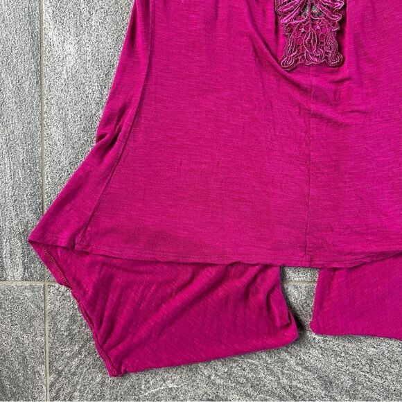 EUC Eyelash Couture Short Cap Sleeve Open Cardigan Pockets Lace Back Cut Out S - Picture 8 of 14